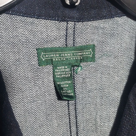 Lauren Jeans Company double-breasted women's‎ denim blazer size L/XL - Picture 2 of 7